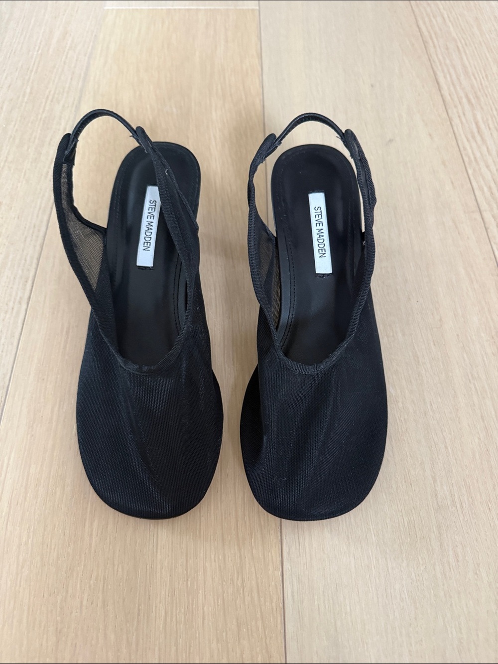 Steve Madden Mesh Black Slingback Sandals